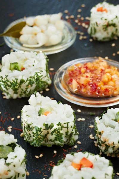  Veganes Schnittlauch Sushi Foodfotografie und Bildarchiv Oliver Giel