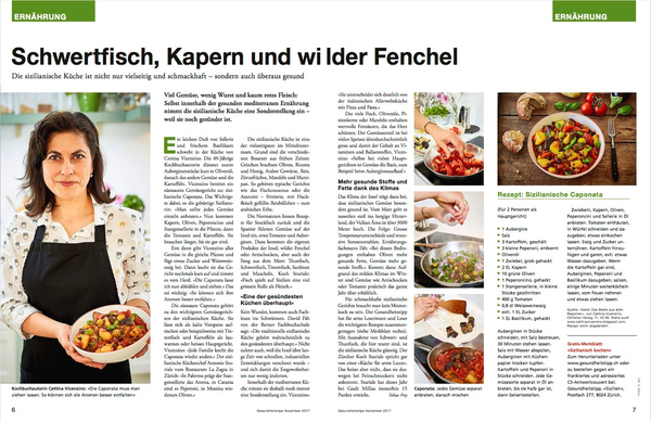 Magazinreportage, Foodfotografie mit einem  Rezept Schwertfisch, Kapern und wilder Fenchel