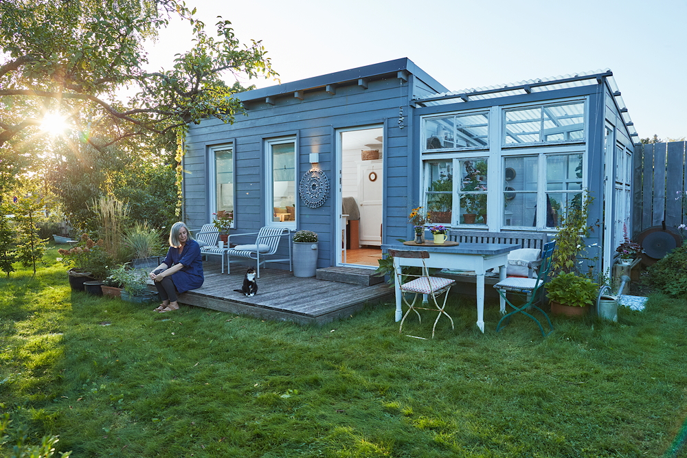 Gartenlaube bei Sonnenuntergang