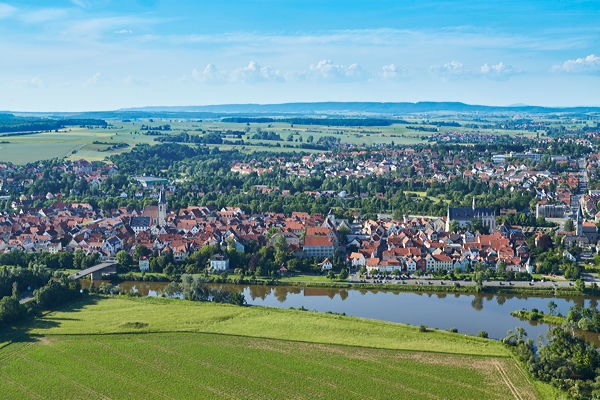  Landschaftsaufnahme Hassfurt aus der Luft mit dem Main landschaftsfotograf hassberge