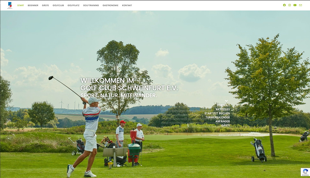 Imagebilder für eine neue Webseite vom Golfclub Schweinfurt